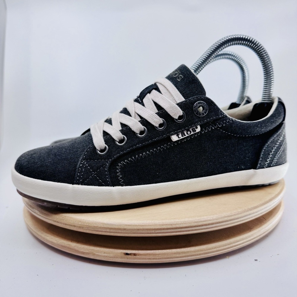 Taos Star Womens 7.5 charcoal Gray Canvas Comfort Sneakers Shoes